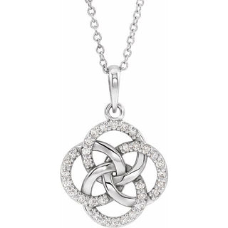 Platinum 1/8 CTW Natural Diamond Five-Fold Celtic-Inspired 16-18" Necklace