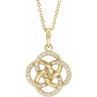 14K Yellow 1/8 CTW Natural Diamond Five-Fold Celtic-Inspired 16-18" Necklace