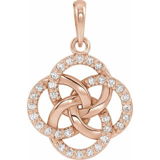 14K Rose 1/8 CTW Natural Diamond Five-Fold Celtic-Inspired Pendant