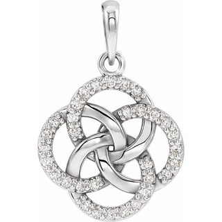 Sterling Silver 1/8 CTW Natural Diamond Five-Fold Celtic-Inspired Pendant