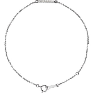 14K White .07 CTW Natural Diamond Bar 6 1/2-71/2" Bracelet