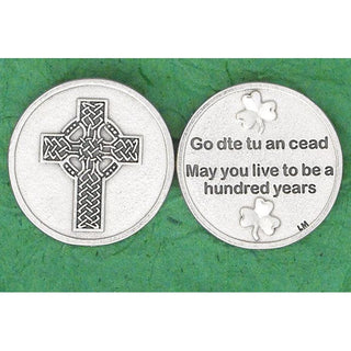 Bulk Irish token - Celtic Cross - May you live to be a hundred years