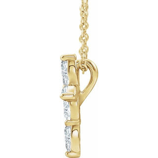 14K Yellow 1/3 CTW Natural Diamond Cross 16-18" Necklace