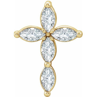 14K Yellow 1/3 CTW Natural Diamond Cross Pendant