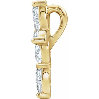 14K Yellow 1/3 CTW Natural Diamond Cross Pendant