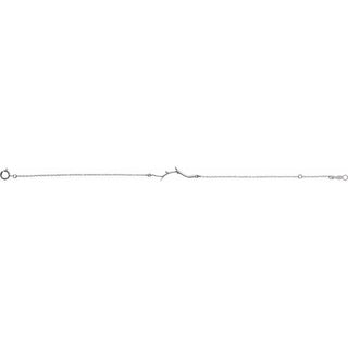 14K White Branch Bar 6 1/2-7 1/2" Bracelet