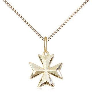 14kt Gold Filled Maltese Cross Medal Religious and Catholic Jewelry