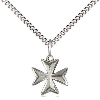 Sterling Silver Maltese Cross Medal Religious and Catholic Jewelry