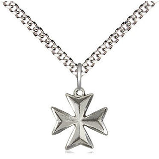 Sterling Silver Maltese Cross Medal Religious and Catholic Jewelry