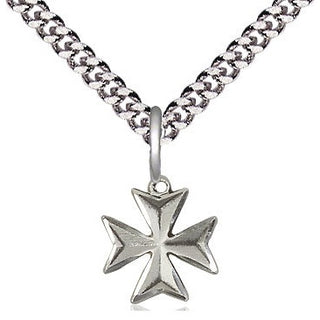 Sterling Silver Maltese Cross Medal Religious and Catholic Jewelry
