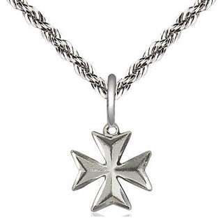 Sterling Silver Maltese Cross Medal Religious and Catholic Jewelry