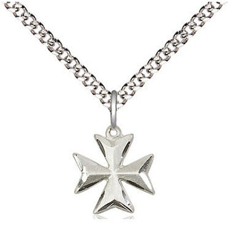 Sterling Silver Maltese Cross Medal Religious and Catholic Jewelry