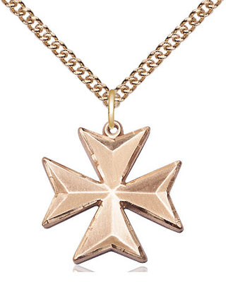 14kt Gold Filled Maltese Cross Medal | Medium