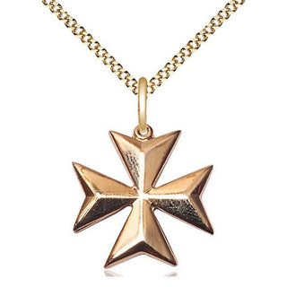 14kt Gold Filled Maltese Cross Medal Religious Jewelry