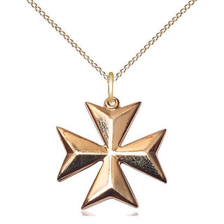 14kt Gold Filled Maltese Cross Medal Religious Jewelry