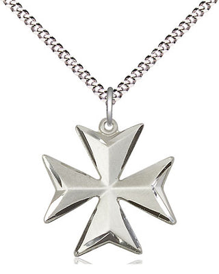 Sterling Silver Maltese Cross Medal Religious Jewelry