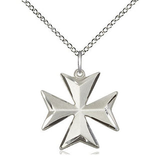 Sterling Silver Maltese Cross Medal Religious Jewelry