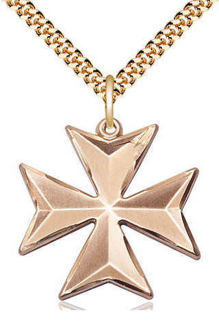 14kt Gold Filled Maltese Cross Medal Catholic Jewelry