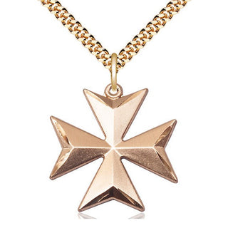 14kt Gold Filled Maltese Cross Medal Catholic Jewelry