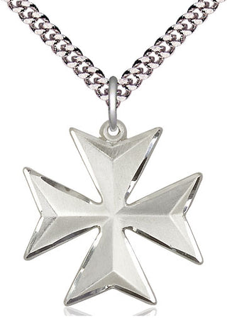 Sterling Silver Maltese Cross Medal Catholic Jewelry