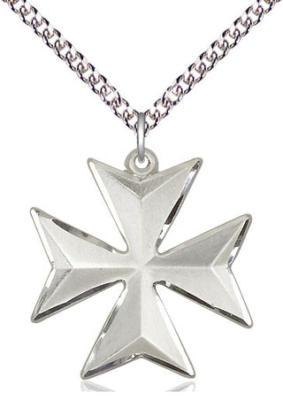 Sterling Silver Maltese Cross Medal Catholic Jewelry
