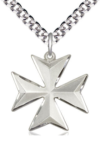 Sterling Silver Maltese Cross Medal Catholic Jewelry