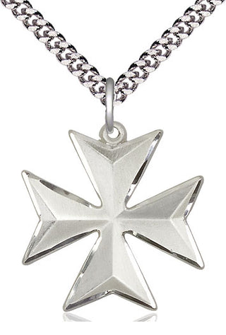 Sterling Silver Maltese Cross Medal Catholic Jewelry