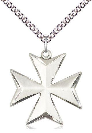 Sterling Silver Maltese Cross Medal Catholic Jewelry