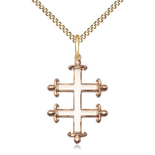 14kt Gold Filled Cross of Lorraine Medal Catholic Jewelry