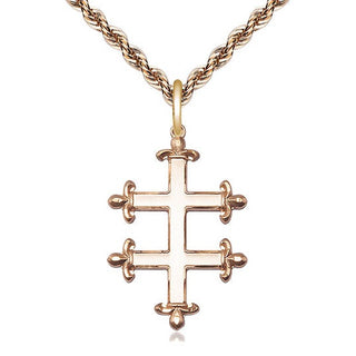 14kt Gold Filled Cross of Lorraine Medal Catholic Jewelry