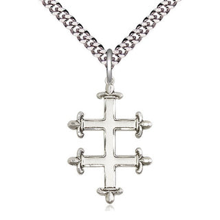Sterling Silver Cross of Lorraine Medal Catholic Jewelry