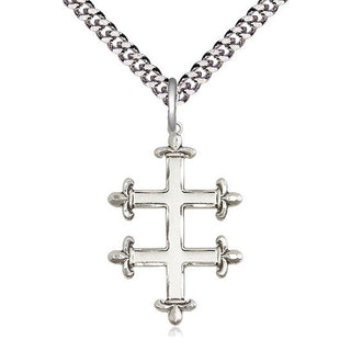 Sterling Silver Cross of Lorraine Medal Catholic Jewelry