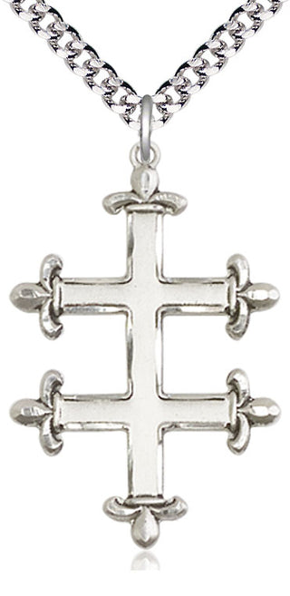 Sterling Silver Cross of Lorraine Medal Catholic Jewelry