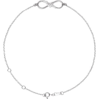 Sterling Silver 1/8 CTW Natural Diamond Infinity-Inspired 6 1/2-7 1/2" Bracelet