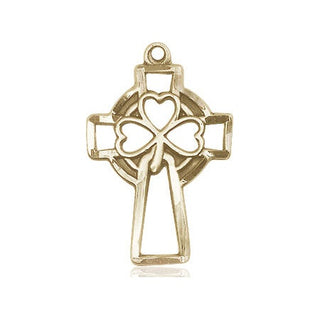 14kt Gold Shamrock Cross Medal