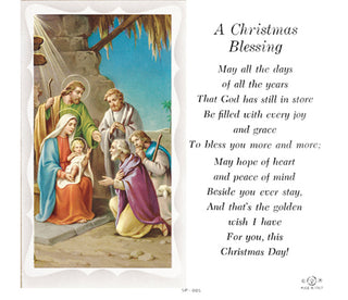 100-Pack - Christmas Blessing Holy Card With Prayer