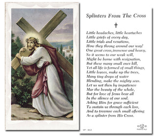 100-Pack - Splinters From The Cross Holy Card with Prayer
