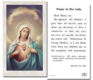 100-Pack - Immaculate Heart with Prayer Holy Card