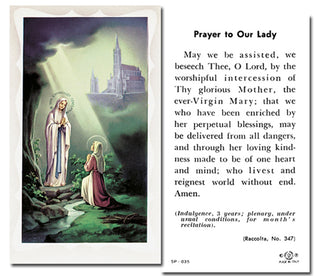 100-Pack - Our Lady Lourdes Holy Card with Prayer