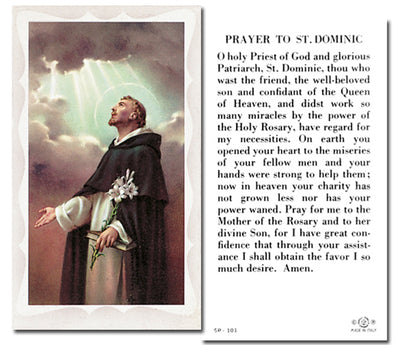 100-Pack - St Dominic Holy Card With Prayer