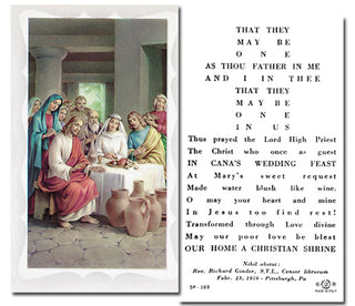 100-Pack - Wedding At Cana with Prayer Holy Card
