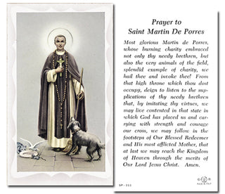 100-Pack - St Martin De Porres Holy Card With Prayer