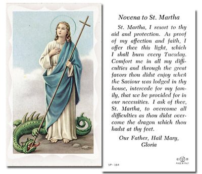 100-Pack - St Martha Holy Card With Novena Prayer