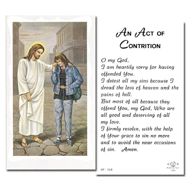 100-Pack - Pardoning Girl Holy Card with Act Of Contrition ...