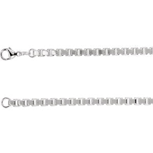 18-inch Box Chain with Lobster Clasp - Sterling Silver