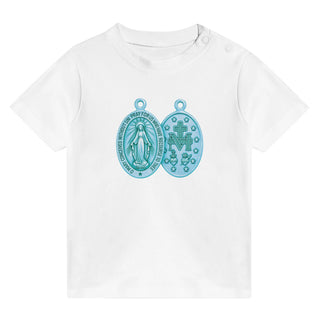 Teal Miraculous Medal Baby T-Shirt - view 4