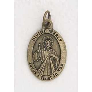 Bulk 1 inch Premium Divine Mercy Medals in Brass Tone - 2 options
