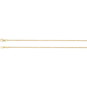 24-inch Diamond Cut Rope Chain with Lobster - 14K Yellow Gold
