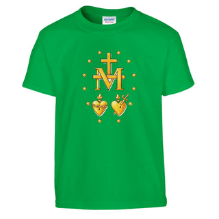 Miraculous Medal Reverse Gold Kids T-Shirt - view 3