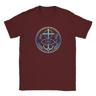 Aqua IHS Cross and Anchor Emblem T-Shirt - view 7
